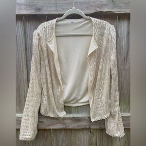 Elegant Sequin Beige Top